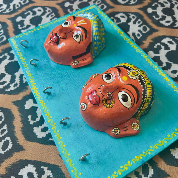 Décoration murale – Patères couple hindou
