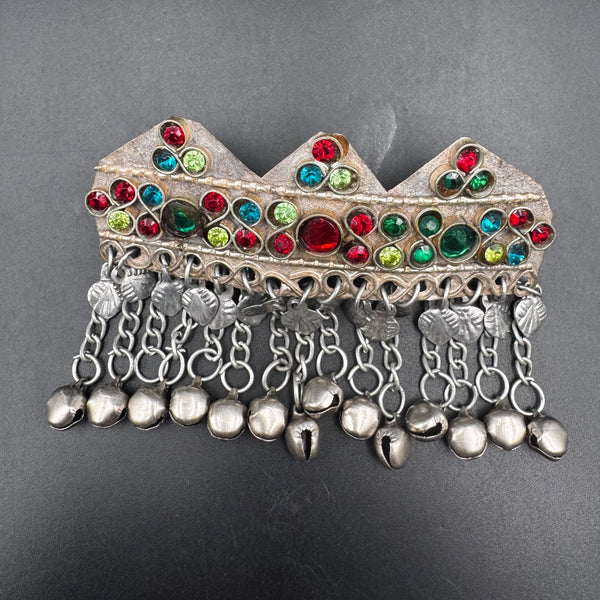 Pince à cheveux afghane artisanale – Perles de verre colorées