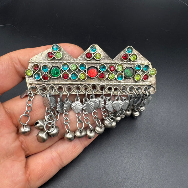Pince à cheveux afghane artisanale – Perles de verre colorées