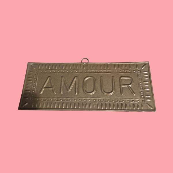 Plaque murale artisanale  doré Amour