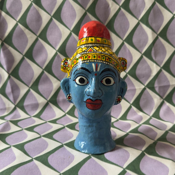 Statuette visage bleu Rama bleue